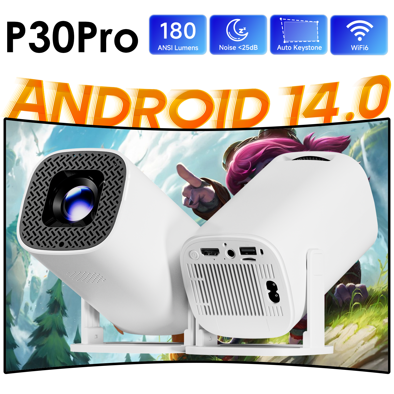 HONGTOP P30PRO Smart Mini Proj - Home Cinema Compact recension och pris