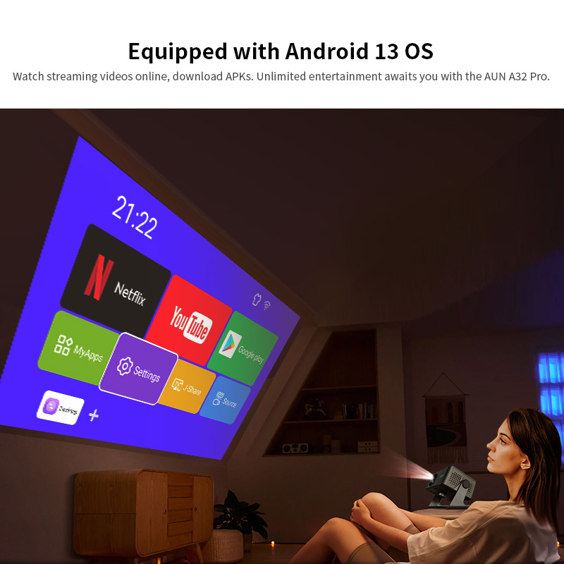 AUN Android Projector A32 Pro  - Home Cinema Compact recension och pris