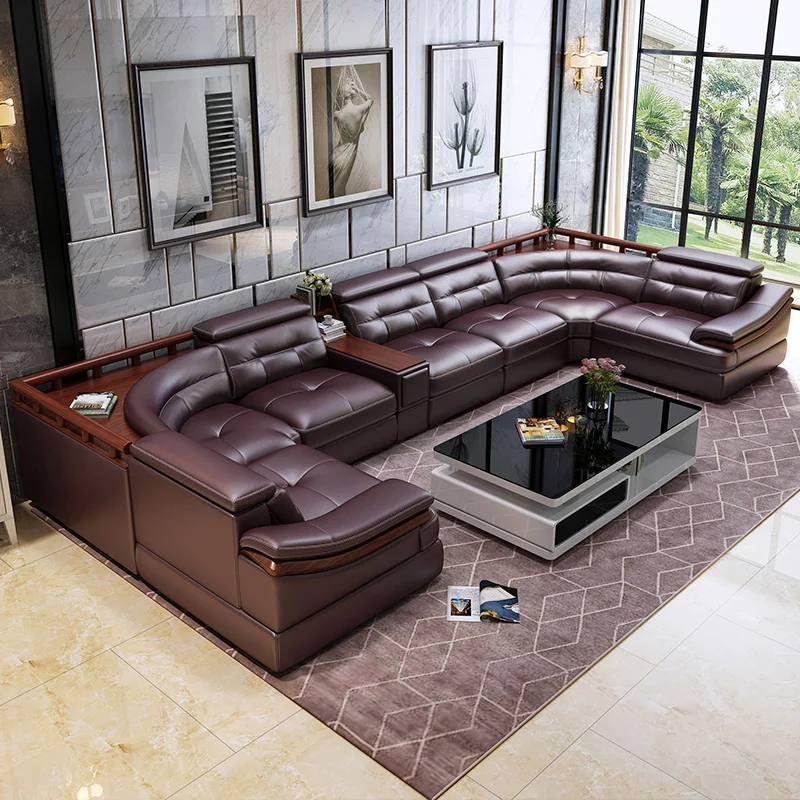 Premium leather sofa U-shaped  - Home Cinema Sofa recension och pris