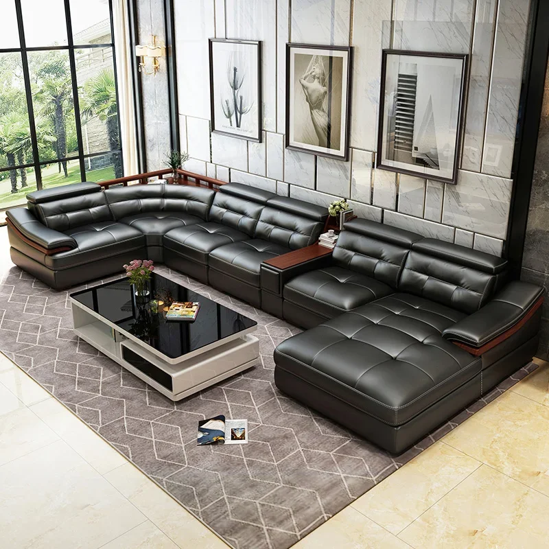Premium leather sofa U-shaped  - Home Cinema Sofa recension och pris
