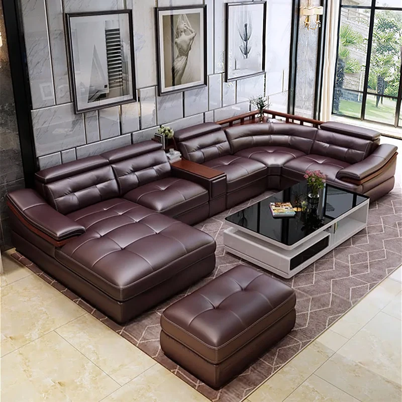 Premium leather sofa U-shaped  - Home Cinema Sofa recension och pris