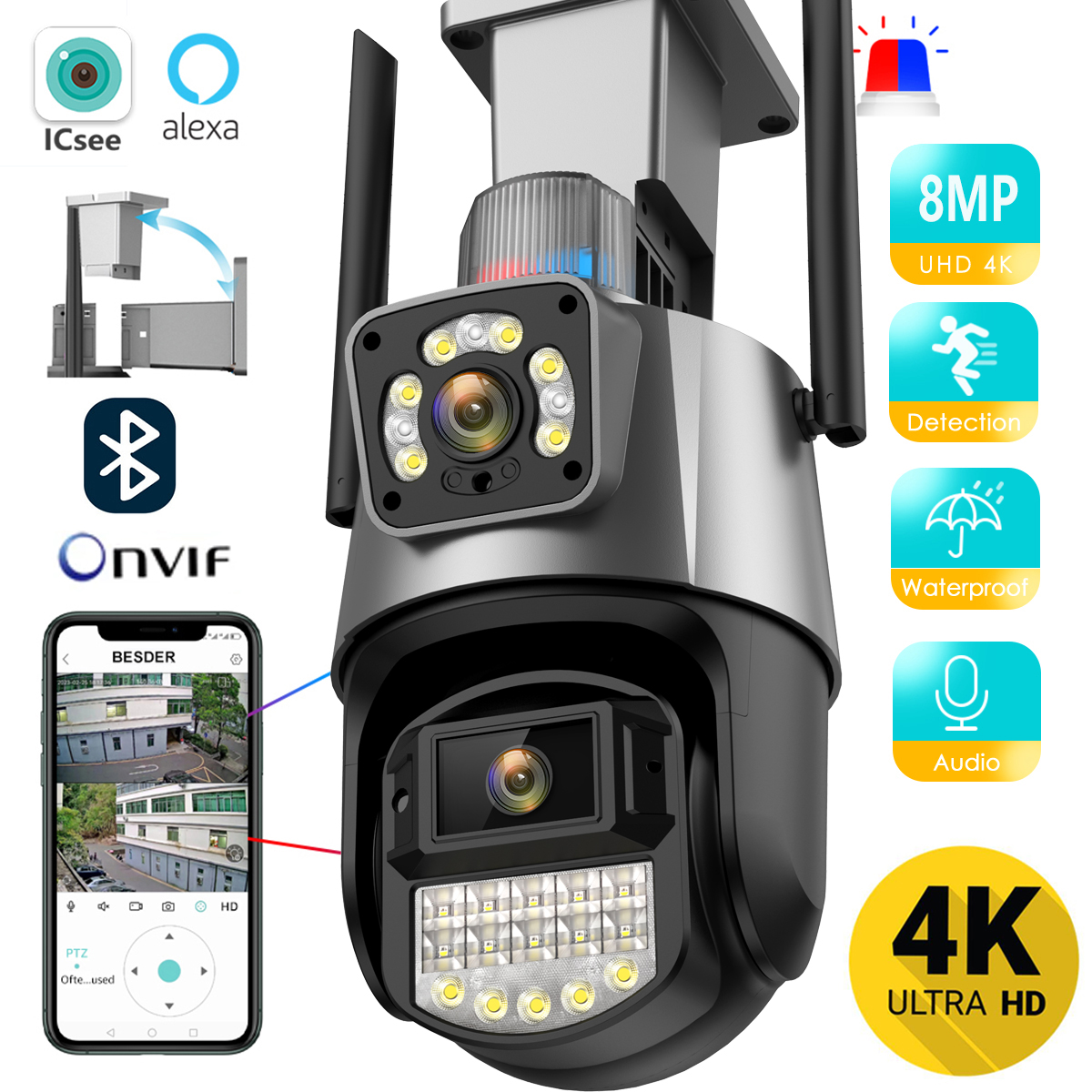 BESDER Wifi PTZ Camera 8MP Dua - Home Cinema Sony recension och pris
