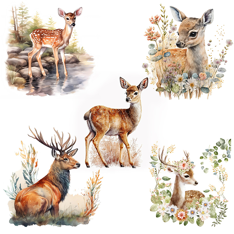 C400#Cute Deer Wall Sticker Ki - Home Cinema Wall recension och pris