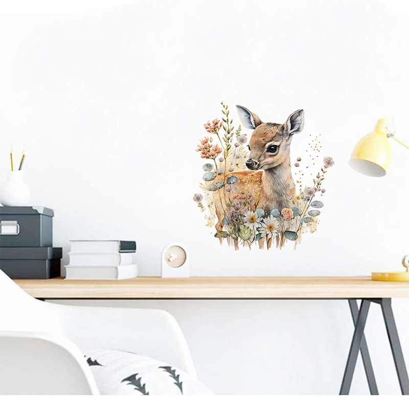 C400#Cute Deer Wall Sticker Ki - Home Cinema Wall recension och pris