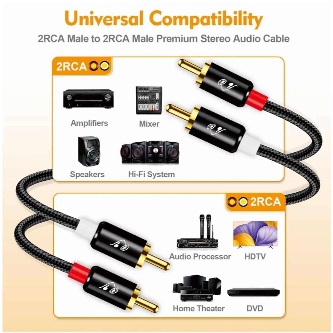 RG 2 RCA to 2 RCA Stereo Cable - Home Cinema Theater recension och pris