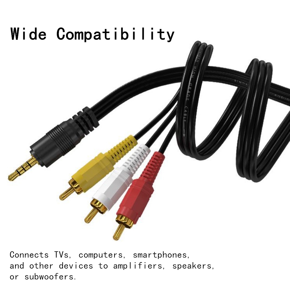 3.5mm to 3 RCA Audio Video Cab - Video Home Cinema recension och pris