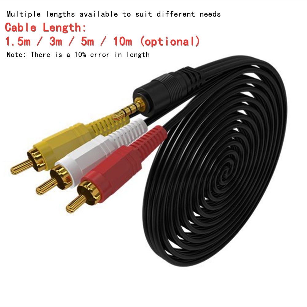 3.5mm to 3 RCA Audio Video Cab - Video Home Cinema recension och pris
