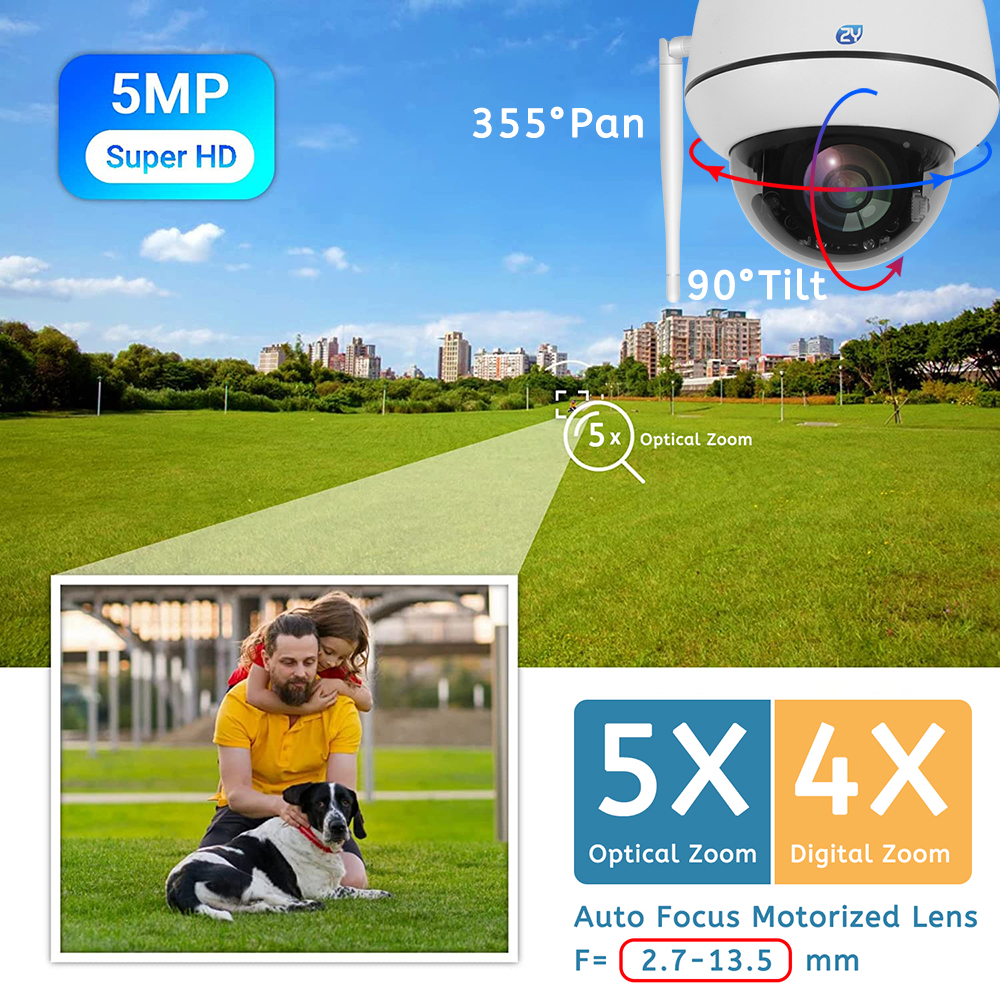 5MP Wifi Dome PTZ Camera 5X Op - Home Cinema Sony recension och pris