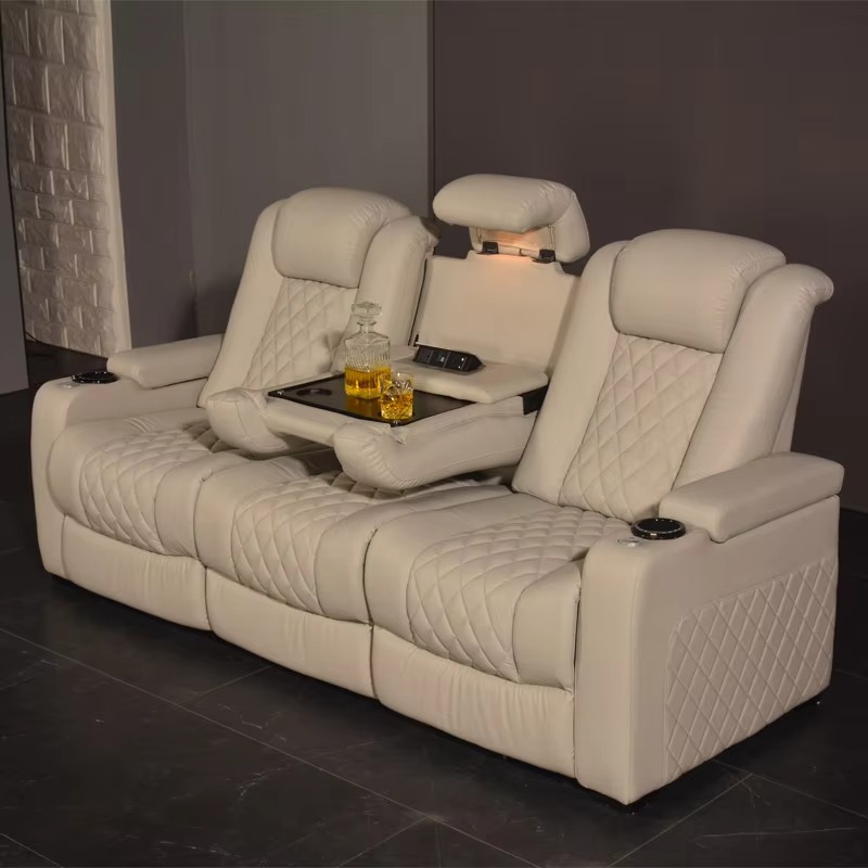 White Color 3seater Electric C - Home Cinema Recliner Chairs recension och pris