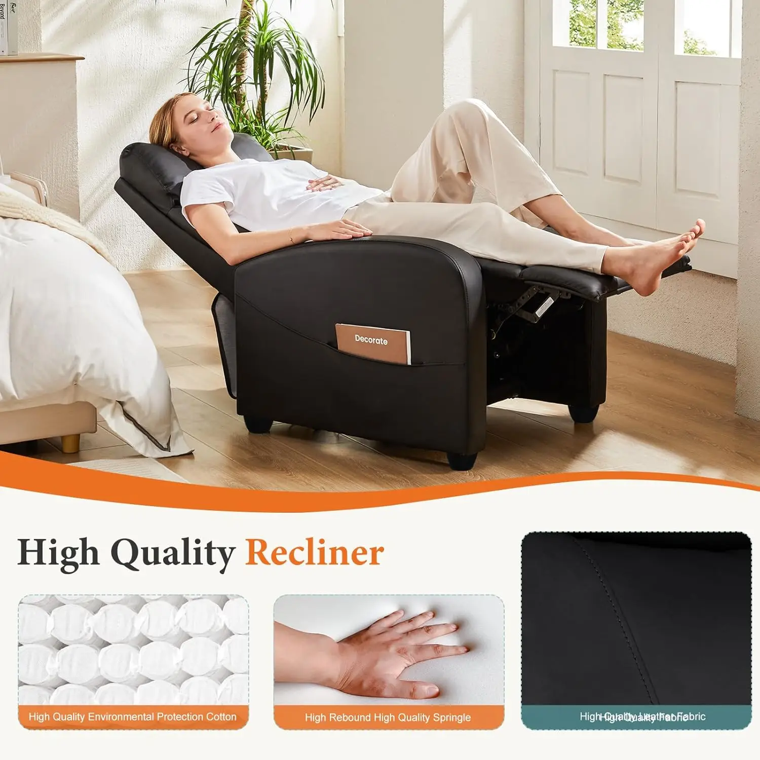 Recliner Chair PU Leather Recl - Home Cinema Sofa recension och pris